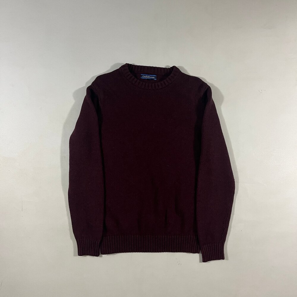 Croft & Barrow Burgundy Wine Crewneck Knit Pullover Sweater